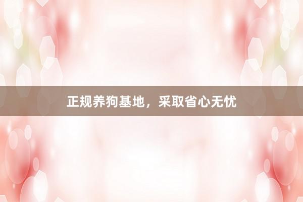 正规养狗基地，采取省心无忧