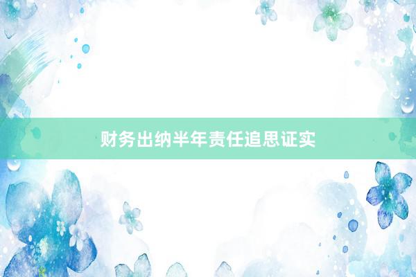 财务出纳半年责任追思证实