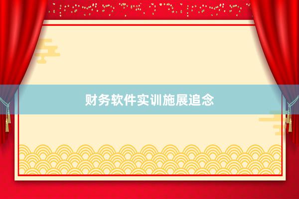 财务软件实训施展追念
